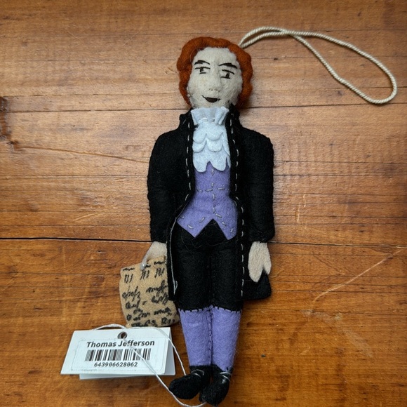 🇰🇬Handmade felt ornament of Thomas Jefferson. Made in Kyrgyzstan. NWT. - Picture 2 of 5